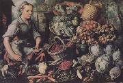 Joachim Beuckelaer Market Woman with Fruit,Vegetables and Poultry (mk14) oil